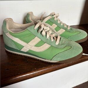 American Eagle Vintage Green and Beige Sneakers. Women’s 9. Suede trim.
